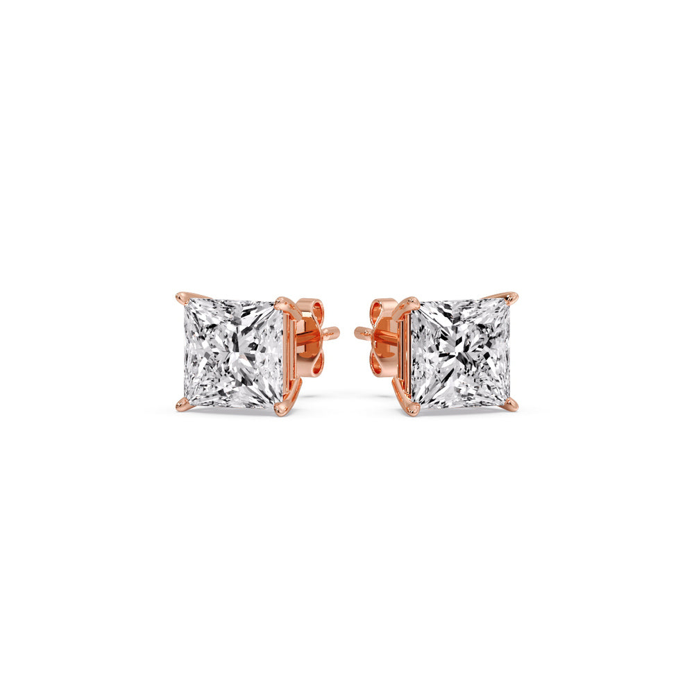Princess-Cut Diamond Solitaire Stud Earrings (1 - 10ct | GIA & IGI Certified)