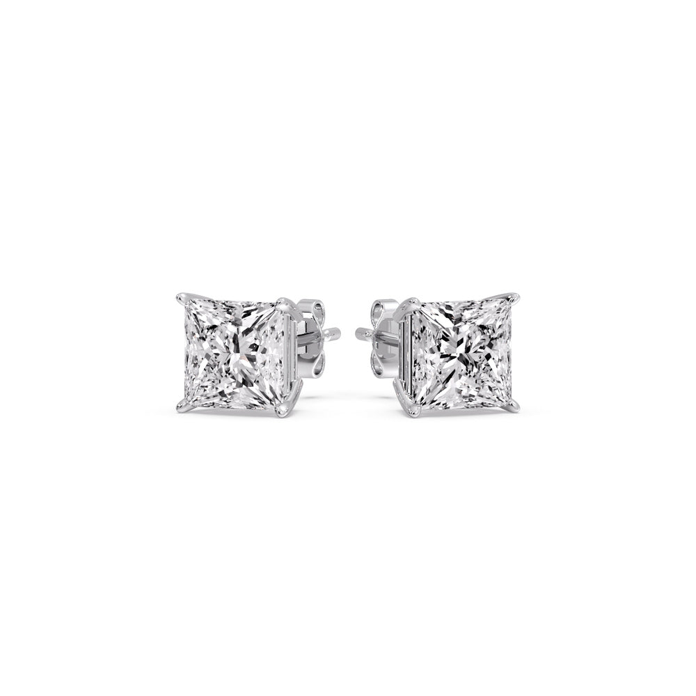 Princess-Cut Diamond Solitaire Stud Earrings (1 - 10ct | GIA & IGI Certified)