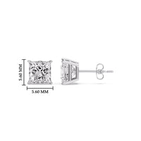 Princess-Cut Diamond Solitaire Stud Earrings (1 - 10ct | GIA & IGI Certified)