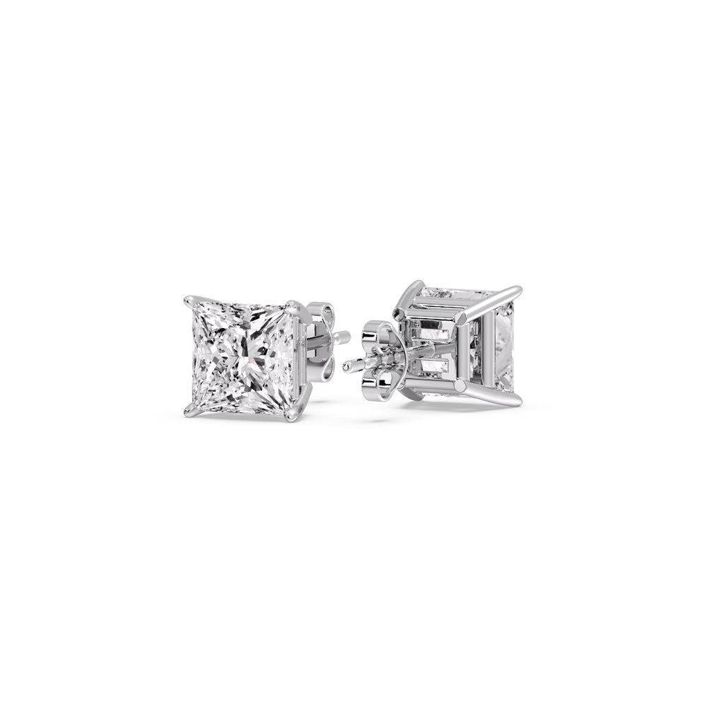 Princess-Cut Diamond Solitaire Stud Earrings (1 - 10ct | GIA & IGI Certified)