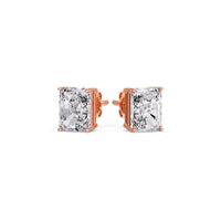 Certified Basket Stud Earrings Set With Radiant Cut Diamonds (1.00ct - 4.00ct)