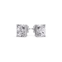 Certified Basket Stud Earrings Set With Radiant Cut Diamonds (1.00ct - 4.00ct)