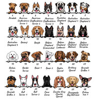 Custom & Personalized Dog Breeds Baby Onesie Gift for Baby Shower, Pregnancy Announcement, Newborn Gift, New Sibling