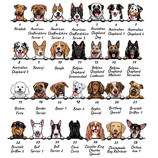 Custom & Personalized Dog Breeds Baby Onesie Gift for Baby Shower, Pregnancy Announcement, Newborn Gift, New Sibling
