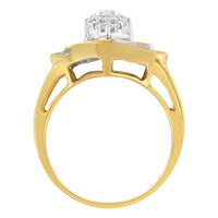10K Yellow Gold Diamond Cluster Ring (3/4 Cttw, J-K Color, I2-I3 Clarity) - Size 6