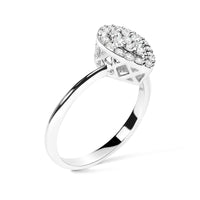10K White Gold 3/8 Cttw Round-Cut Lab Grown Diamond Cluster Pear Promise Ring (G-H Color, VS2-SI1 Clarity) - Size 7