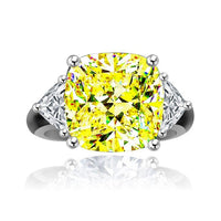 10CT Cushion Square Diamond Veneer Cubic Zirconia 14K Gold Ring. 635R71199k