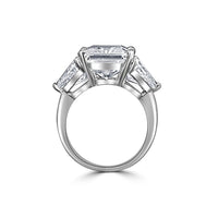 10CT Diamond Veneer Cubic Zirconia Three Stone 14K Gold Ring. 635R71337K-10CT