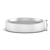 Comfort Fit Flat 4 mm Mens Wedding Band