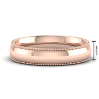 4 mm Comfort Fit Wedding Band Milgrain Edge