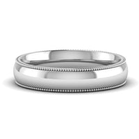 4 mm Comfort Fit Wedding Band Milgrain Edge
