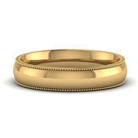 4 mm Comfort Fit Wedding Band Milgrain Edge