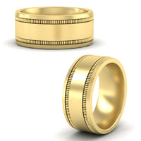 5 mm Mens Band Double Milgrain