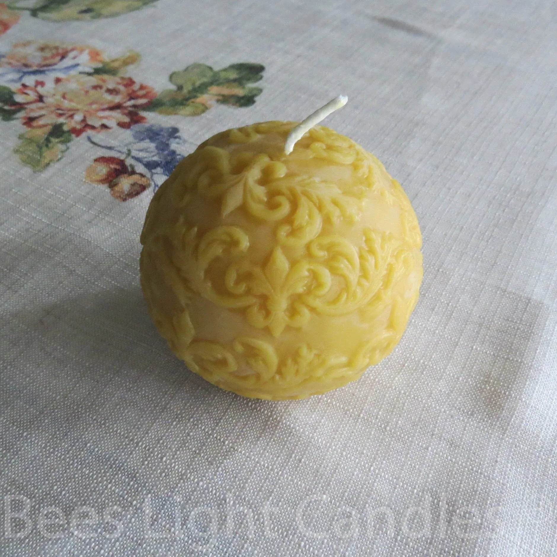 Fleur De Lis Ball Beeswax Candle - BIG FRENCHIES