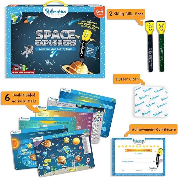 Skillmatics - Space Explorers Write and Wipe Activity Mats - BIG FRENCHIES