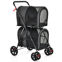 4-in-1 Double Pet Stroller with Detachable Carrier and Travel Carriage - BIG FRENCHIES