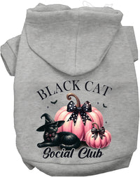 Pink and Black Cat Social Club Halloween Pet Hoodie