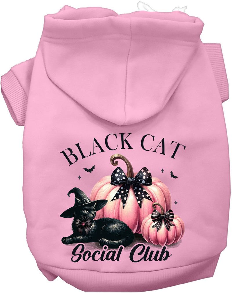 Pink and Black Cat Social Club Halloween Pet Hoodie-Pet Apparel-BIG FRENCHIES-As You Wish Apparel