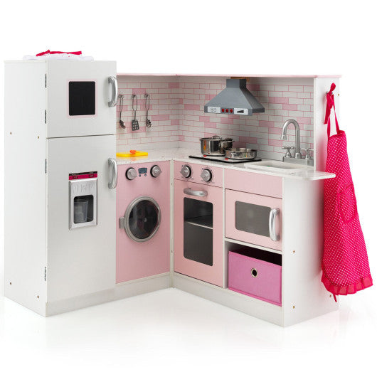 Corner Play Kitchen Wooden Toy Set with Sound and Light - BIG FRENCHIES