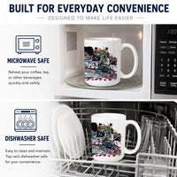 Fish and Beers from New Orleans Ceramic Coffee Mug 15 oz Decorative Large C Handle Mug Cup for Tea, Cocoa Hot Chocolate