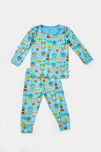 Long Sleeve Pajama Set - Robots