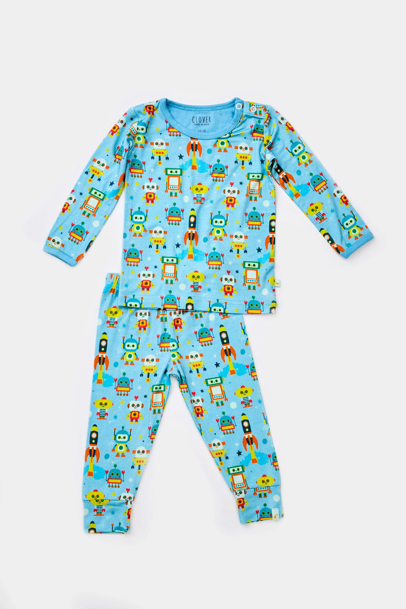 Long Sleeve Pajama Set - Robots - BIG FRENCHIES