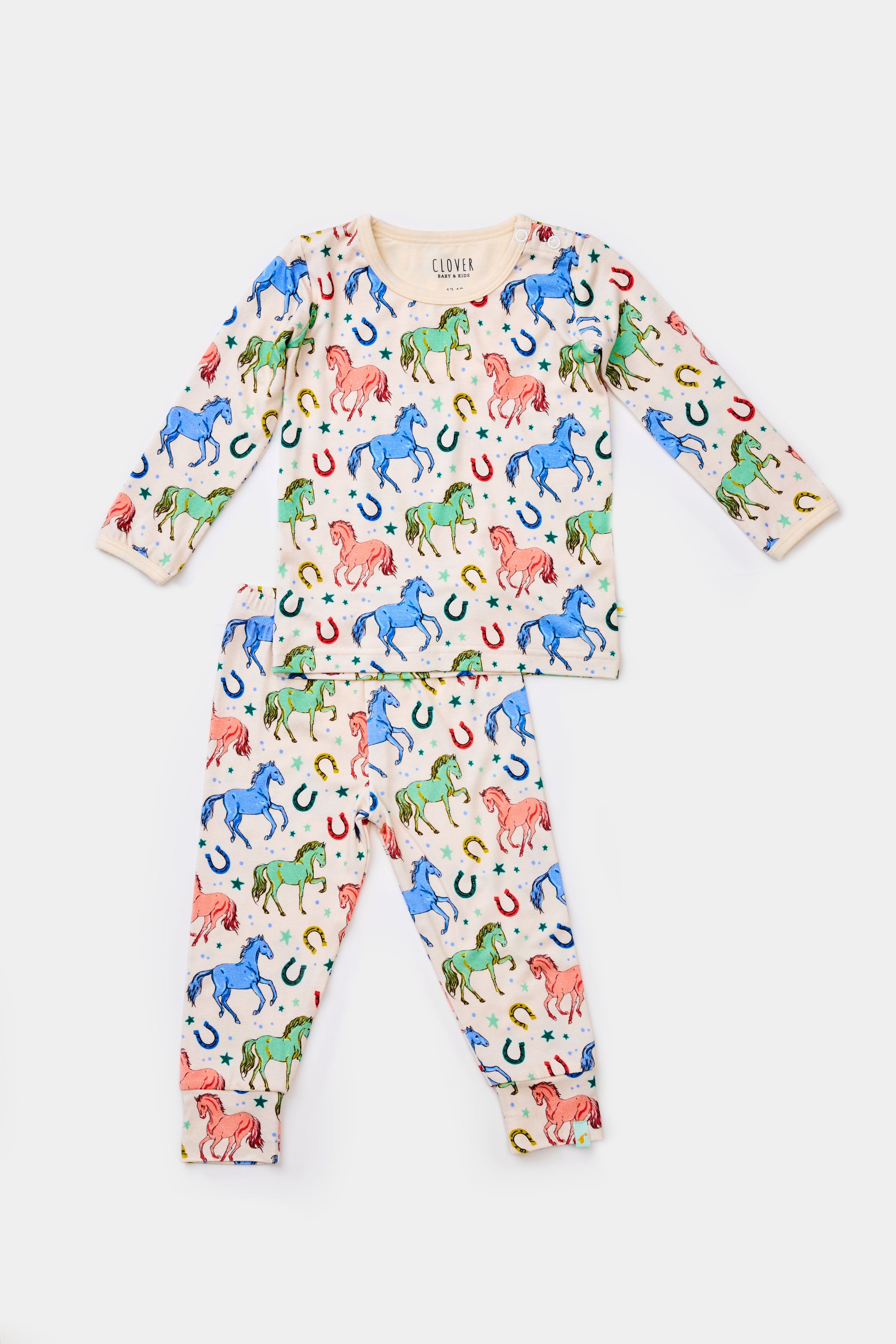 Long Sleeve Pajama Set - Horses