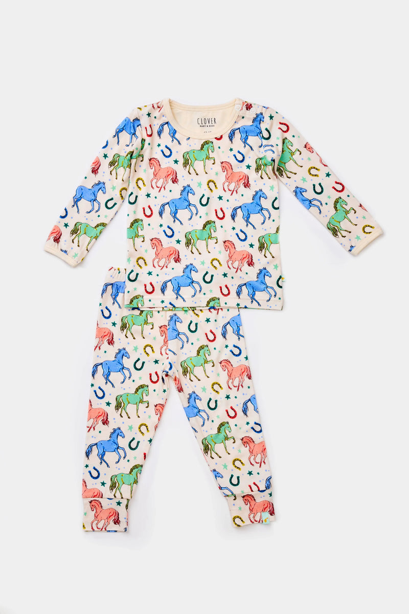 Long Sleeve Pajama Set - Horses - BIG FRENCHIES