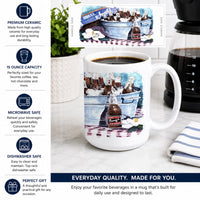 Barq's and old washtub Ceramic Coffee Mug 15 oz Decorative Large C Handle Mug Cup for Tea, Cocoa Hot Chocolate