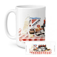 Barq's oysters Ceramic Coffee Mug 15 oz Decorative Large C Handle Mug Cup for Tea, Cocoa Hot Chocolate