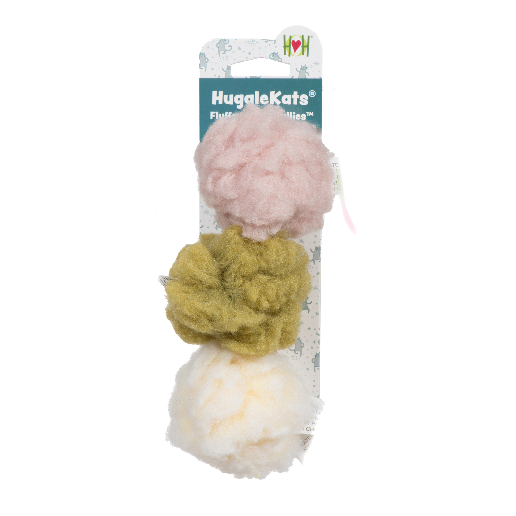 HuggleKats® FlufferFleece™ Ballies Plush Cat Toys, 3 Pack - BIG FRENCHIES