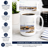 Pass Bait Shop Ceramic Coffee Mug 15 oz Decorative Large C Handle Mug Cup for Tea, Cocoa Hot Chocolate