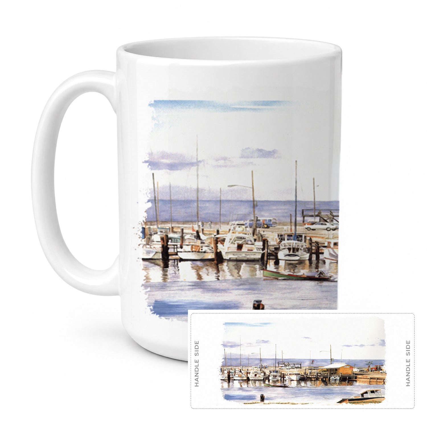 Pass Bait Shop Ceramic Coffee Mug 15 oz Decorative Large C Handle Mug Cup for Tea, Cocoa Hot Chocolate