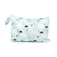 Cartoon printed single zipper small diaper storage bag