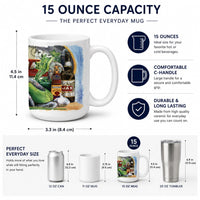 Eggplant and New Orleans Beers  Ceramic Coffee Mug 15 oz Decorative Large C Handle Mug Cup for Tea, Cocoa Hot Chocolate