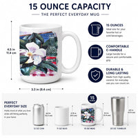 Barq's and Magnolia Ceramic Coffee Mug 15 oz Decorative Large C Handle Mug Cup for Tea, Cocoa Hot Chocolate