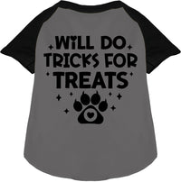 Will Do Tricks for Treats Pet Raglan Shirt