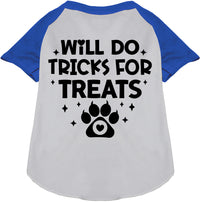Will Do Tricks for Treats Pet Raglan Shirt