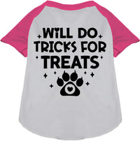 Will Do Tricks for Treats Pet Raglan Shirt