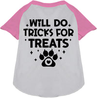 Will Do Tricks for Treats Pet Raglan Shirt