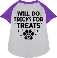 Will Do Tricks for Treats Pet Raglan Shirt