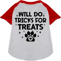 Will Do Tricks for Treats Pet Raglan Shirt