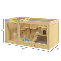 Extra Large Wooden Hamster Cage with Pull-out Tray, Seesaws, Ladder