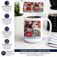 Veron's and New Orleans Beers Ceramic Coffee Mug 15 oz Decorative Large C Handle Mug Cup for Tea, Cocoa Hot Chocolate