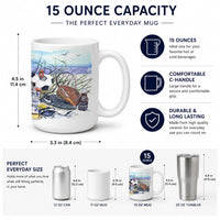 Sports on the Beach Ceramic Coffee Mug 15 oz Decorative Large C Handle Mug Cup for Tea, Cocoa Hot Chocolate