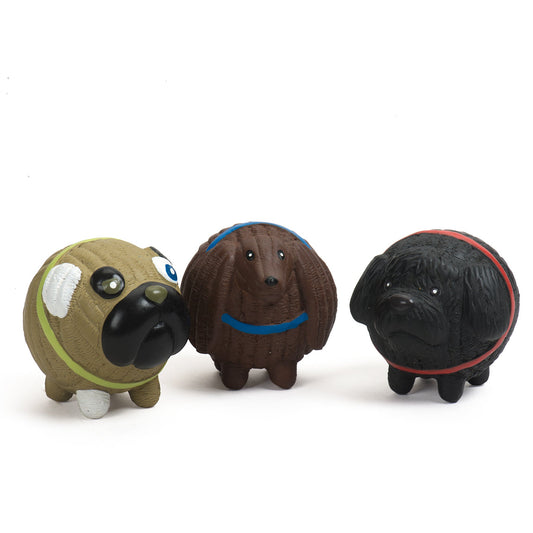 Assorted Ruff-Tex® HuggleMutt™ Latex Balls Dog Toys, 3 Pack, Small - BIG FRENCHIES