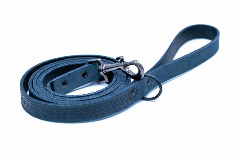 Celtic Sport Leather Collar and Leash Set - BIG FRENCHIES