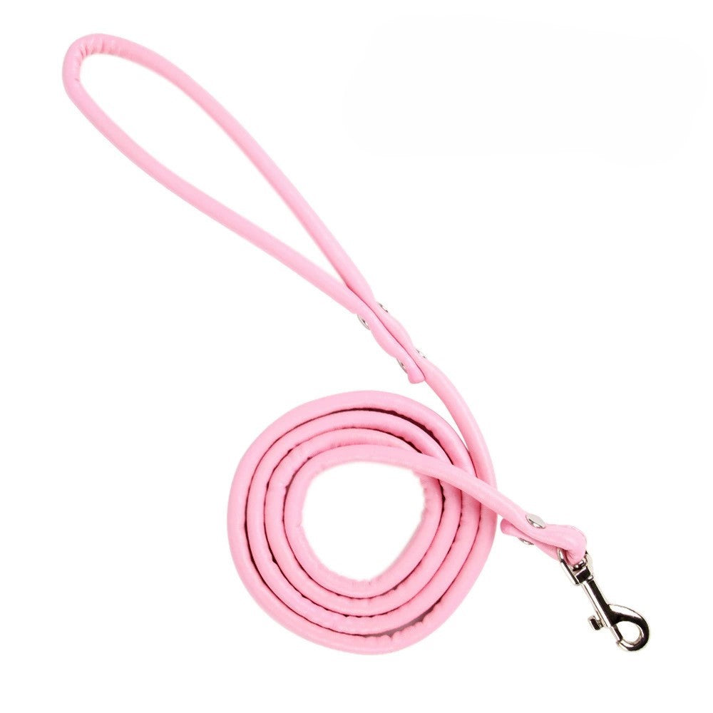 Leather Dog Leash – Lightweight Slim Lead for Small Dogs