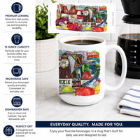New Orleans Beers and Spices Ceramic Coffee Mug 15 oz Decorative Large C Handle Mug Cup for Tea, Cocoa Hot Chocolate