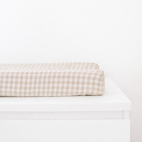Beige Gingaham Changing Pad Cover